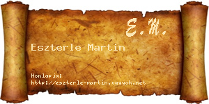 Eszterle Martin névjegykártya